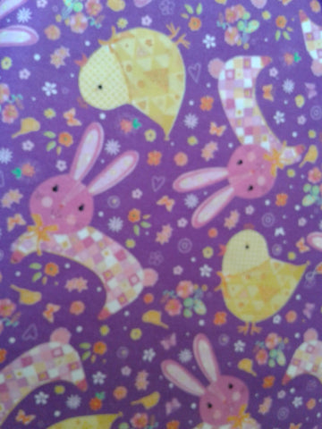 Easter Purple Patchwork Bunnies
