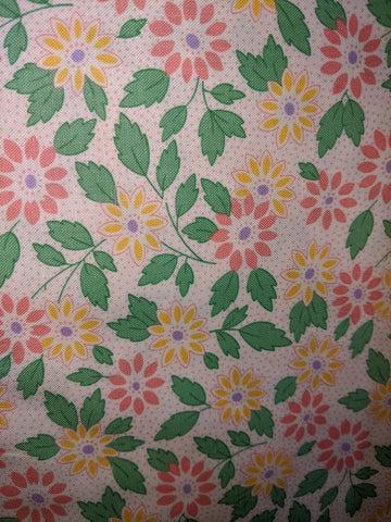 1930's Playtime Pink & Yellow Flowers